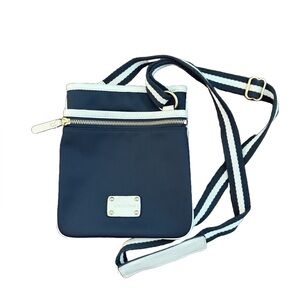 Michael Kors Navy Nylon Crossbody Bag with White Trim